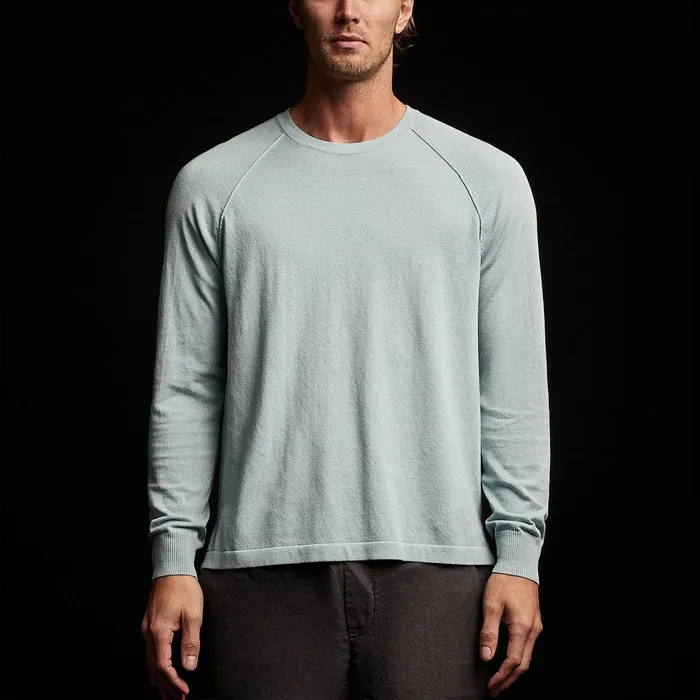 MEN James Perse SWEATERS Colony Knit Crew Baby Blue