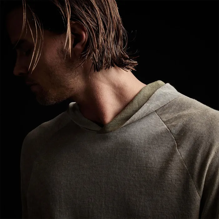 MEN James Perse SWEATERS Desert Linen Hoodie Naturalmilitary