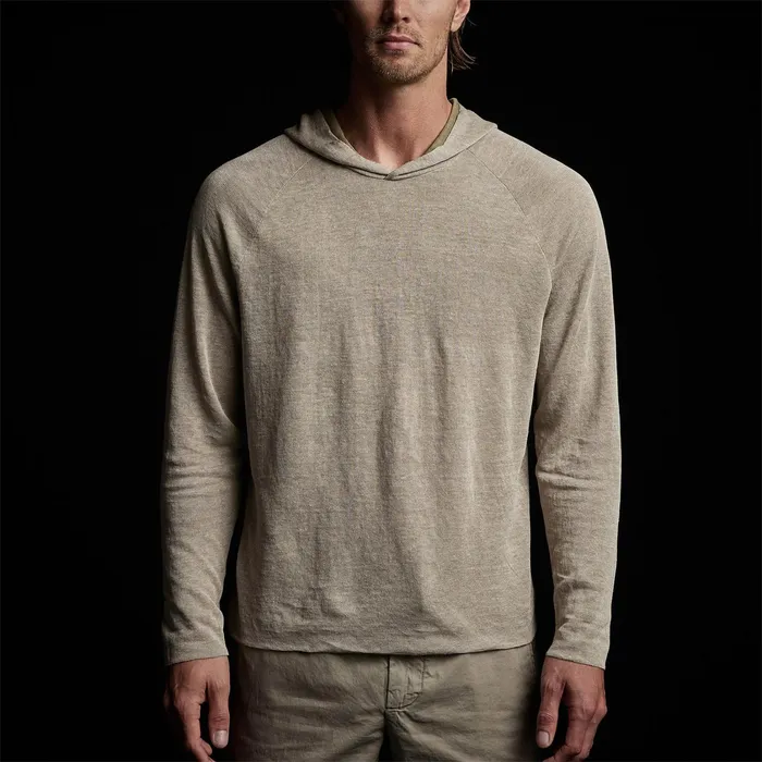 MEN James Perse SWEATERS Desert Linen Hoodie Naturalmilitary