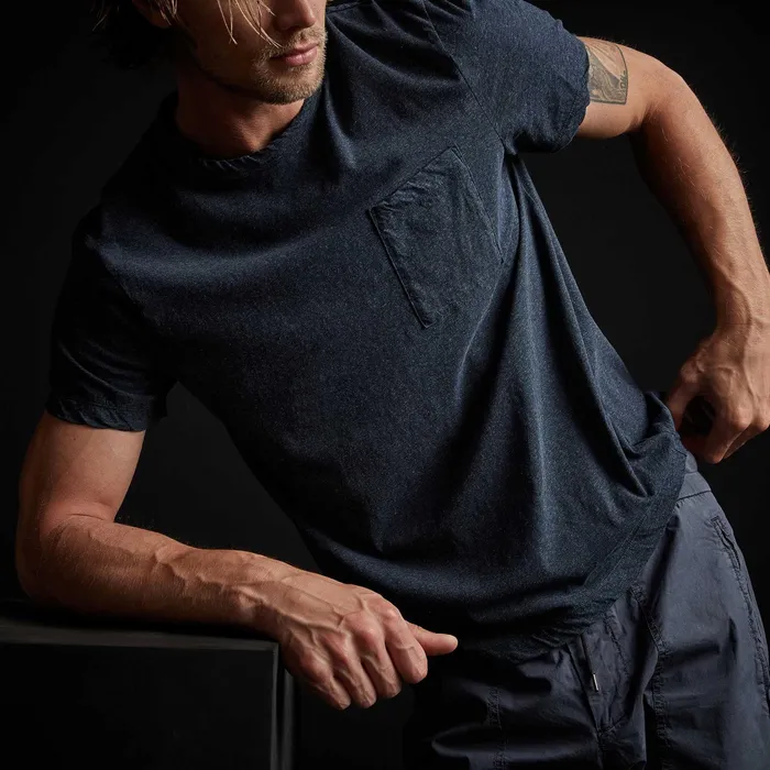 MEN James Perse TSHIRTS High Twist Recycled Jersey Pocket Tee Heather Navy