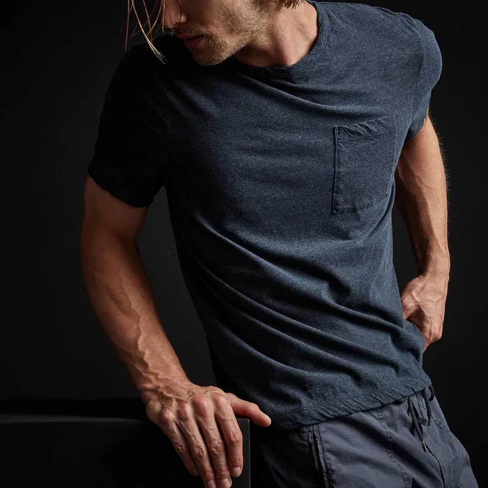 MEN James Perse TSHIRTS High Twist Recycled Jersey Pocket Tee Heather Navy
