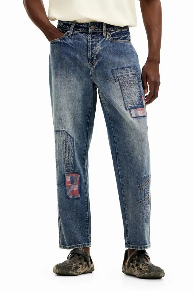 Men Jeans And Trousers Desigual Patched Denim Pants