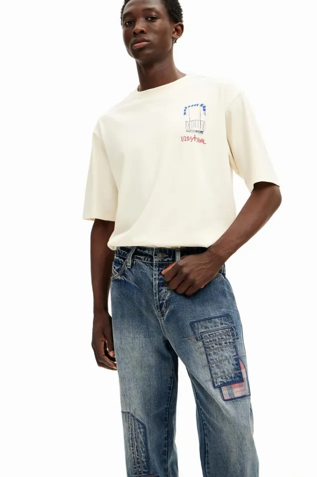 Men Jeans And Trousers Desigual Patched Denim Pants
