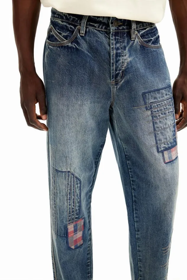 Men Jeans And Trousers Desigual Patched Denim Pants
