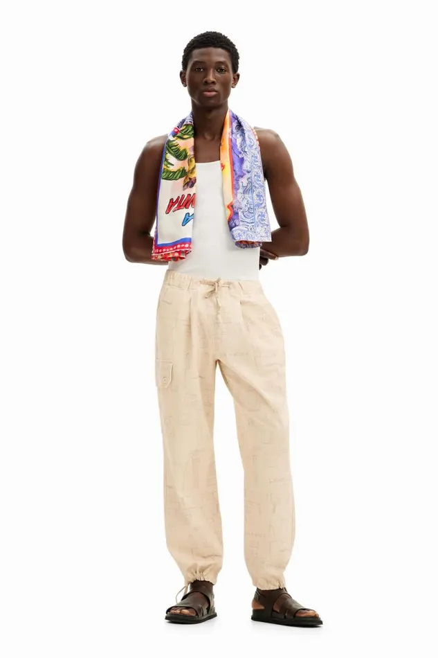 Men Jeans And Trousers Desigual Printed Cargo Pants