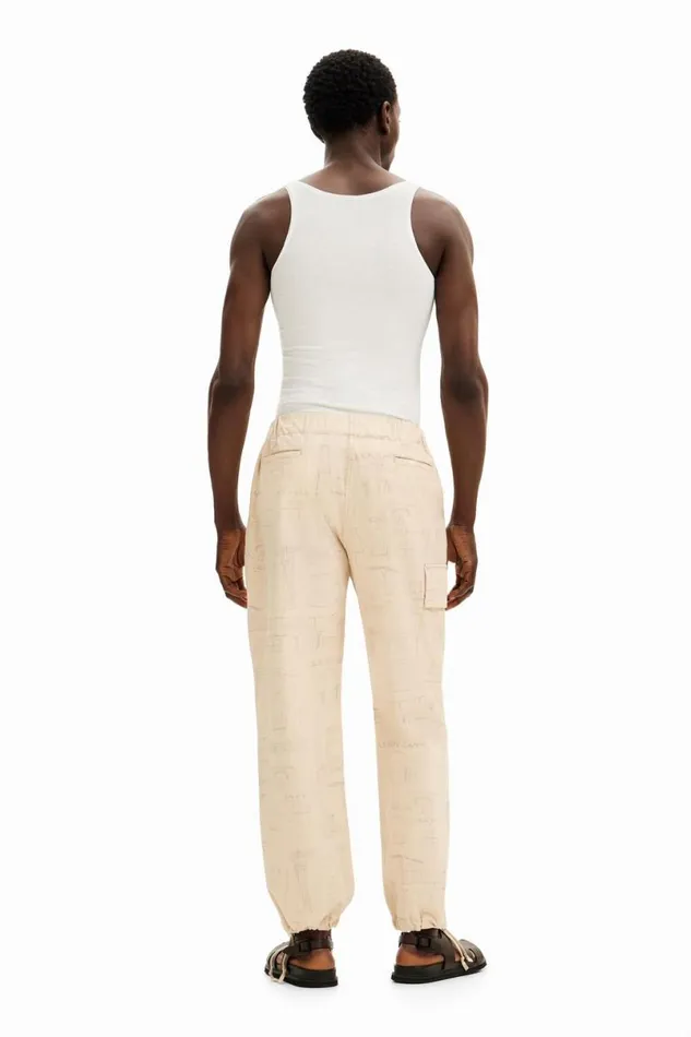 Men Jeans And Trousers Desigual Printed Cargo Pants