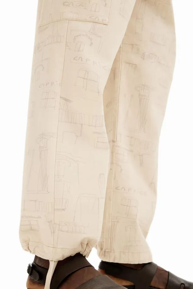 Men Jeans And Trousers Desigual Printed Cargo Pants