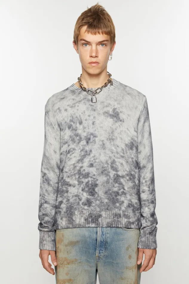 Men Jumper Acid Print Blackwhite Acne Studios Knitwear