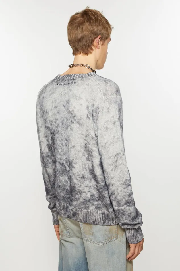 Men Jumper Acid Print Blackwhite Acne Studios Knitwear