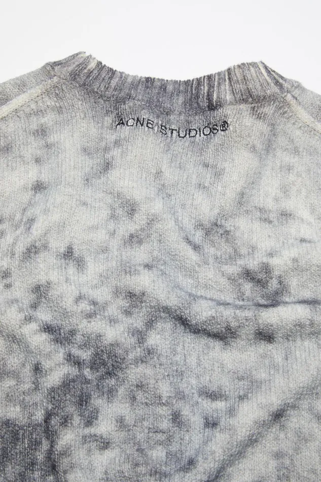 Men Jumper Acid Print Blackwhite Acne Studios Knitwear