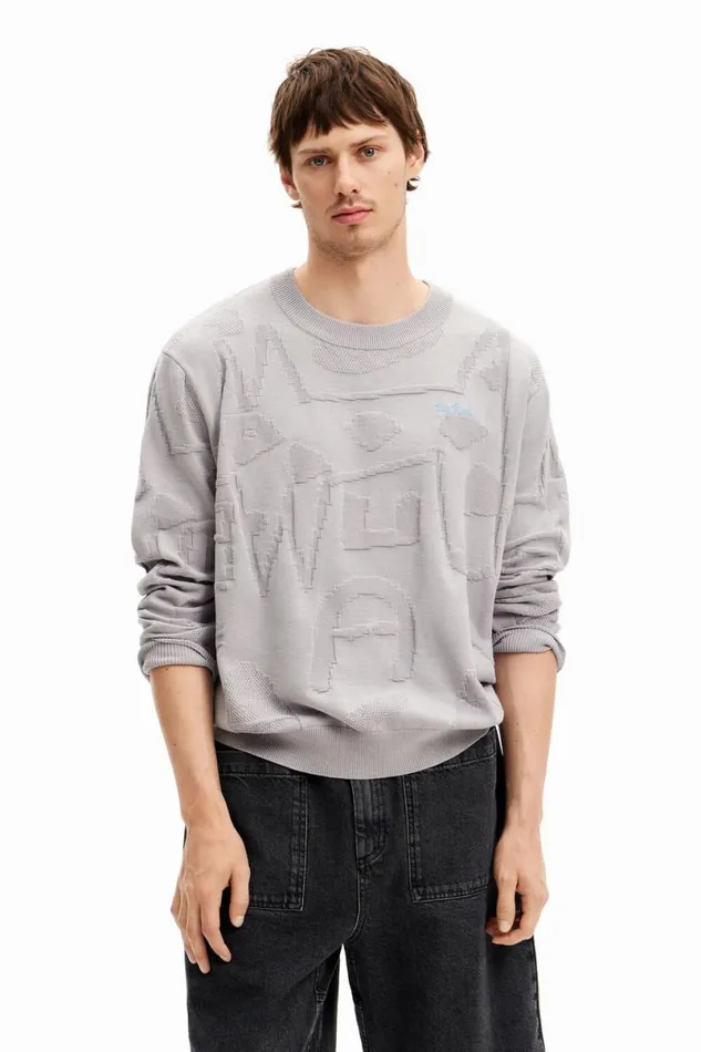 Men Jumpers And Sweatshirts Desigual Textured Knit Sweater