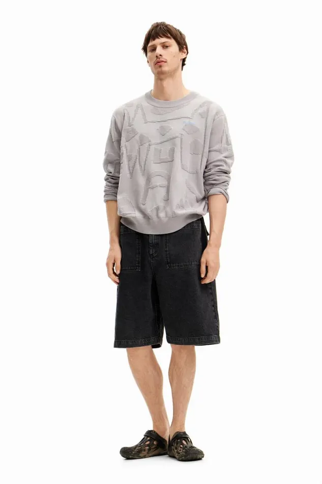Men Jumpers And Sweatshirts Desigual Textured Knit Sweater