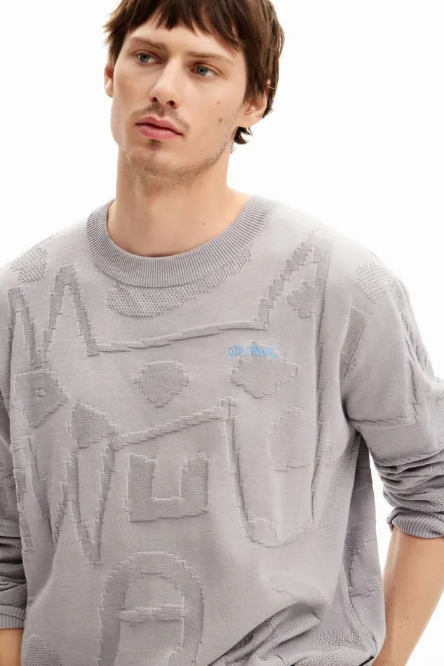 Men Jumpers And Sweatshirts Desigual Textured Knit Sweater