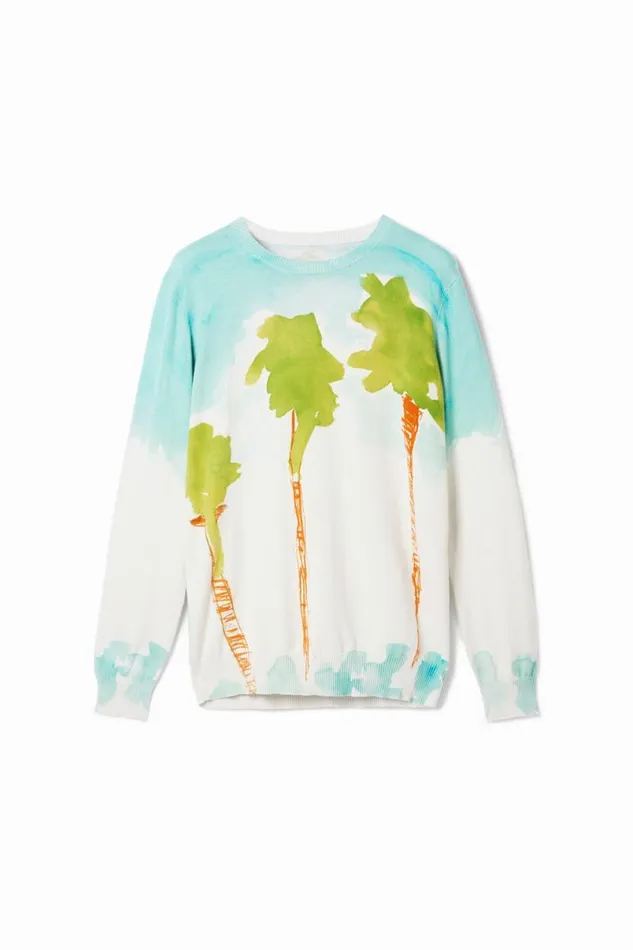 Men Jumpers And Sweatshirts Desigual Watercolor Knit Sweater