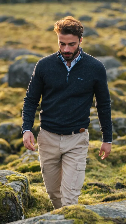 Men Knitwear NZA New Zealand Auckland Navy Pullover With Elastane 8211 Winter Navy