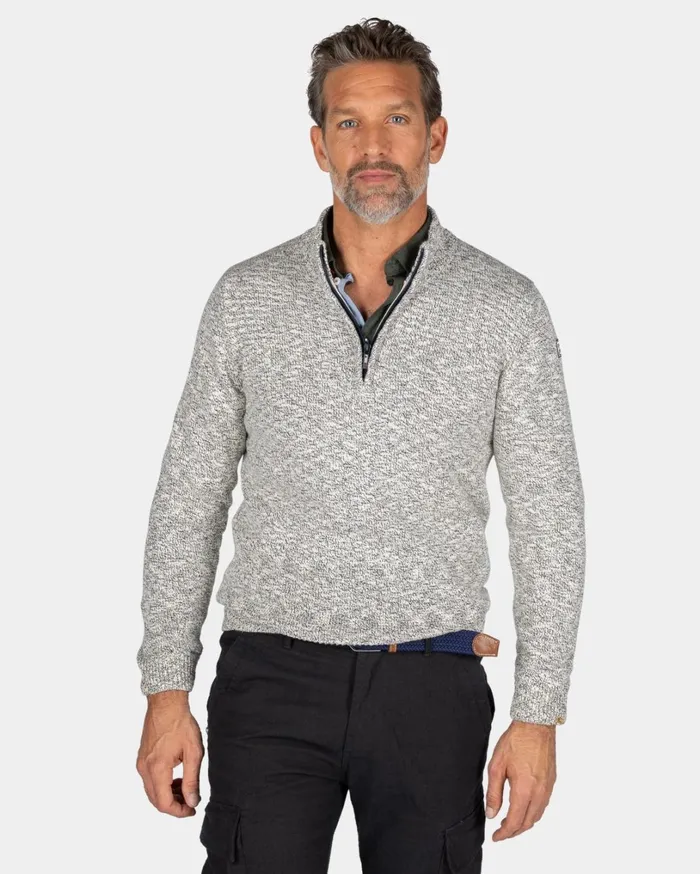 Men Knitwear NZA New Zealand Auckland SandColored Cotton Sweater With HalfZip 8211 Shimmering Sand Men Knitwear NZA New Zealand Auckland SandColored Cotton Sweater With HalfZip 8211 Shimmering Sand