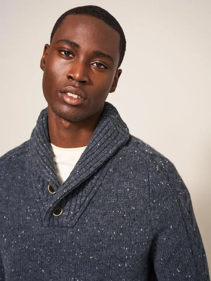 Men KNITWEAR White Stuff Arundel Shawl Charcoal Grey Men KNITWEAR White Stuff Arundel Shawl Charcoal Grey
