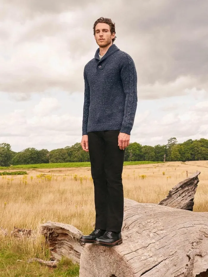Men KNITWEAR White Stuff Arundel Shawl Charcoal Grey Men KNITWEAR White Stuff Arundel Shawl Charcoal Grey