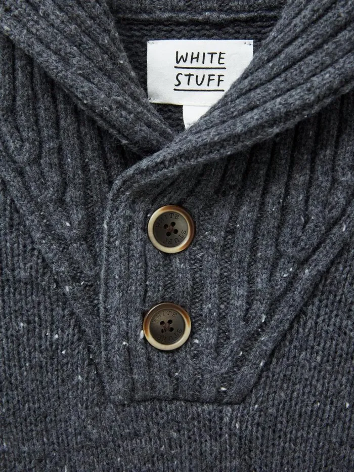 Men KNITWEAR White Stuff Arundel Shawl Charcoal Grey Men KNITWEAR White Stuff Arundel Shawl Charcoal Grey