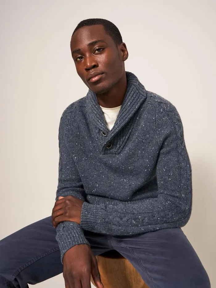 Men KNITWEAR White Stuff Arundel Shawl Charcoal Grey Men KNITWEAR White Stuff Arundel Shawl Charcoal Grey