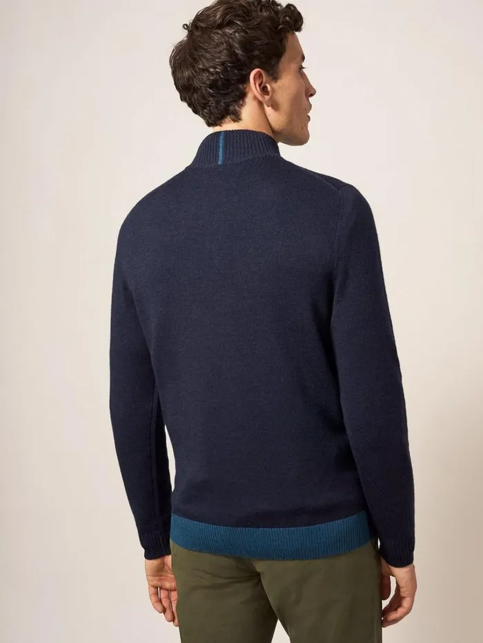 Men KNITWEAR White Stuff Newport Merino Funnel Dark Navy Men KNITWEAR White Stuff Newport Merino Funnel Dark Navy