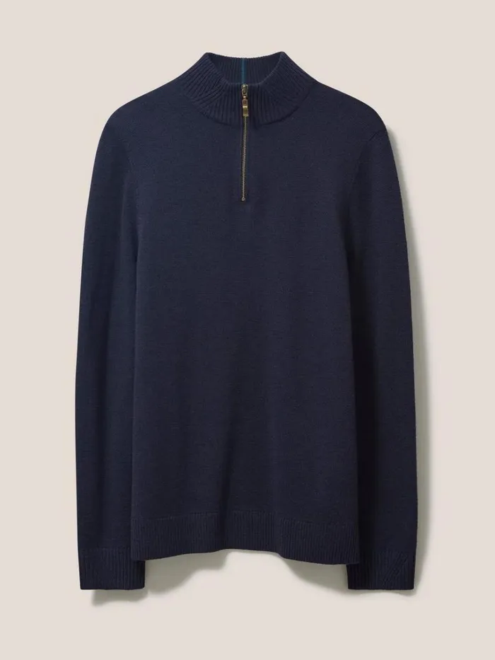 Men KNITWEAR White Stuff Newport Merino Funnel Dark Navy Men KNITWEAR White Stuff Newport Merino Funnel Dark Navy