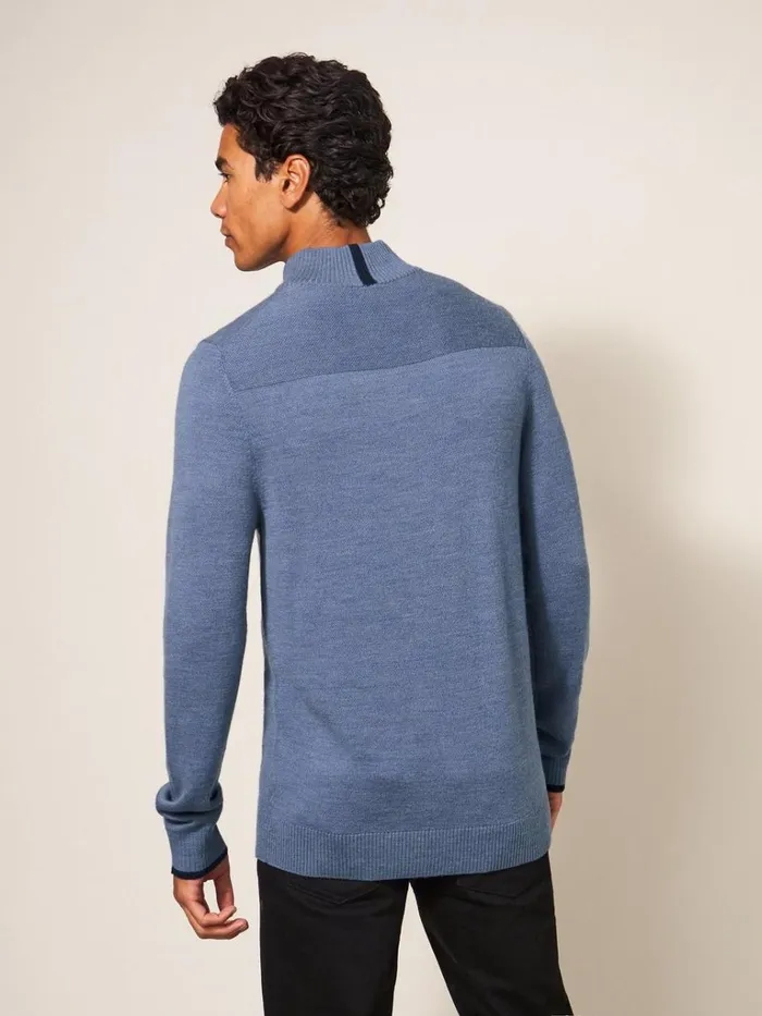 Men KNITWEAR White Stuff Newport Merino Jumper Chambray Blue Men KNITWEAR White Stuff Newport Merino Jumper Chambray Blue