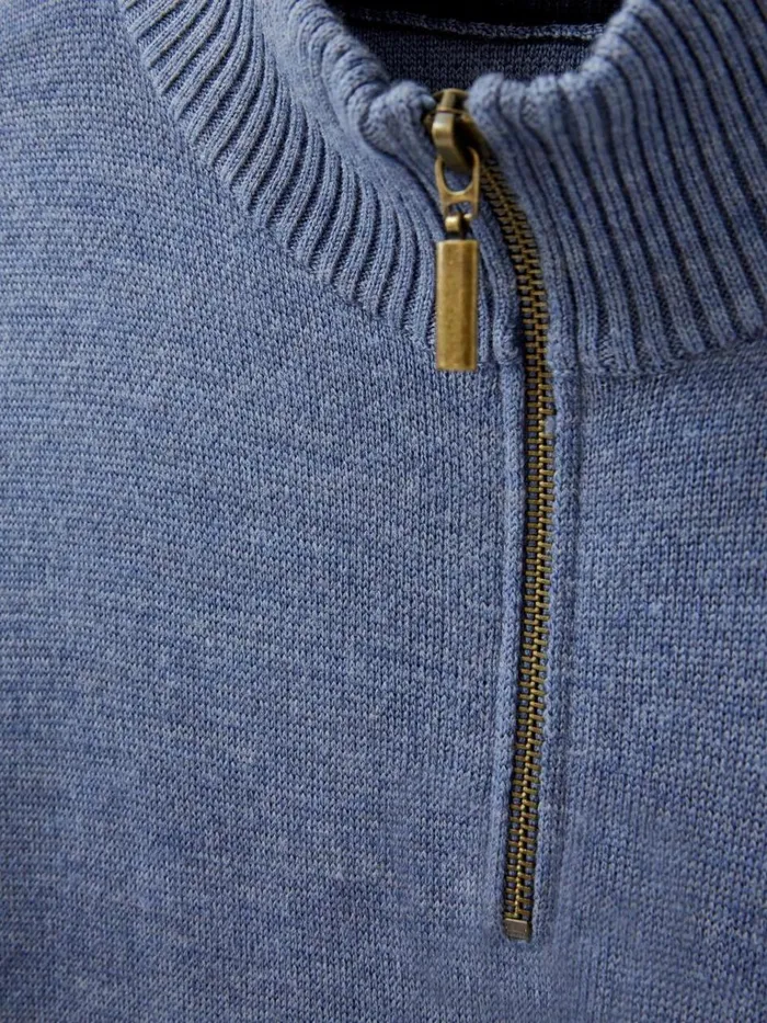 Men KNITWEAR White Stuff Newport Merino Jumper Chambray Blue Men KNITWEAR White Stuff Newport Merino Jumper Chambray Blue