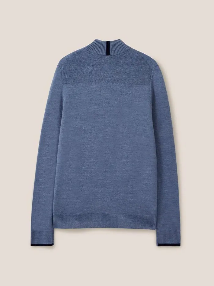 Men KNITWEAR White Stuff Newport Merino Jumper Chambray Blue Men KNITWEAR White Stuff Newport Merino Jumper Chambray Blue