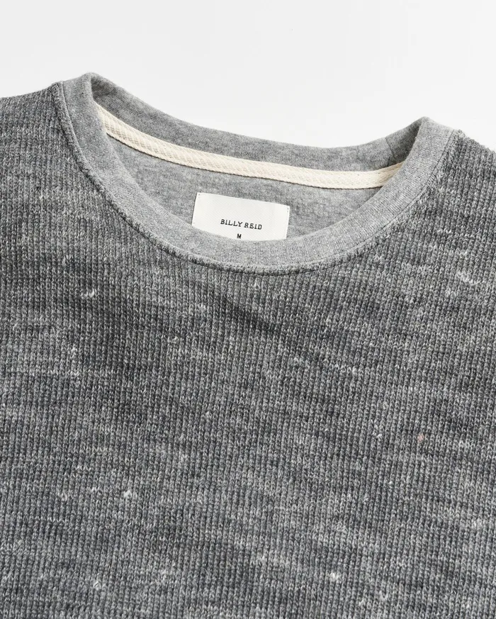 Men LS Rib Tee Heather Grey Billy Reid Polos Tees and Henleys