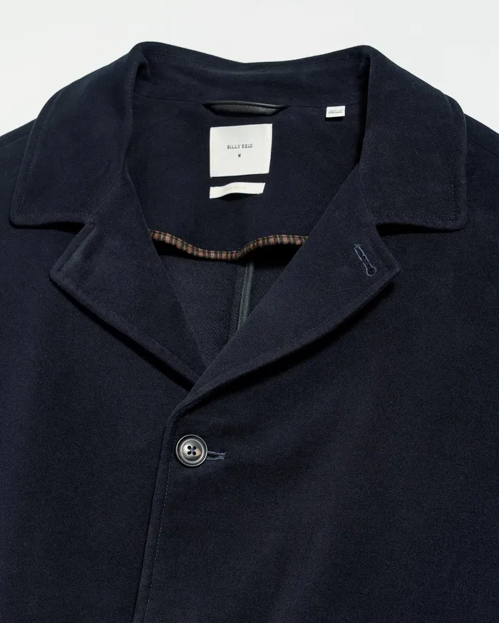 Men Lancaster Coat Carbon Blue Billy Reid Jackets and Outerwear