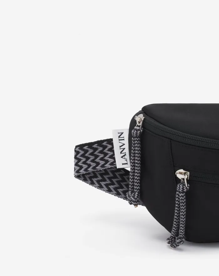 Men Lanvin Backpacks and Belt Bags Curb Nylon Fanny Pack Black Men Lanvin Backpacks and Belt Bags Curb Nylon Fanny Pack Black