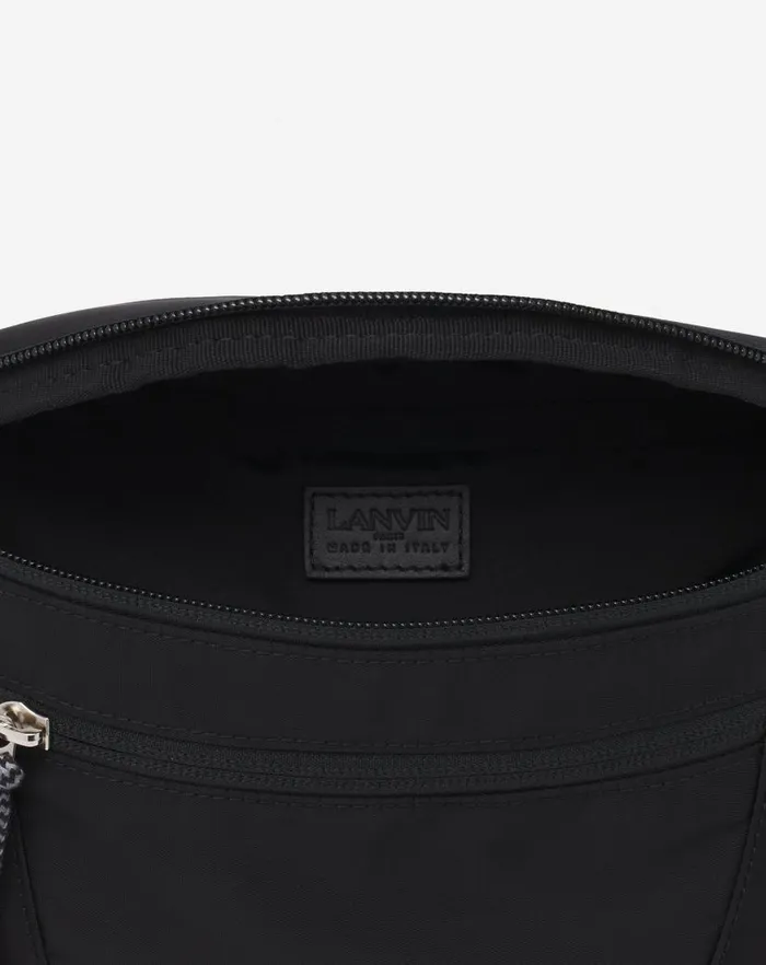 Men Lanvin Backpacks and Belt Bags Curb Nylon Fanny Pack Black Men Lanvin Backpacks and Belt Bags Curb Nylon Fanny Pack Black