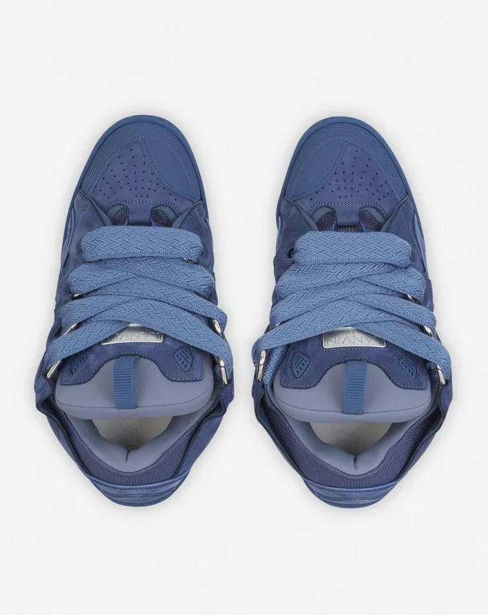Men Lanvin Curb Leather Curb Sneakers Cornflower Men Lanvin Curb Leather Curb Sneakers Cornflower