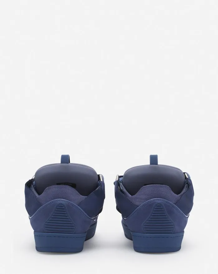 Men Lanvin Curb Leather Curb Sneakers Cornflower Men Lanvin Curb Leather Curb Sneakers Cornflower