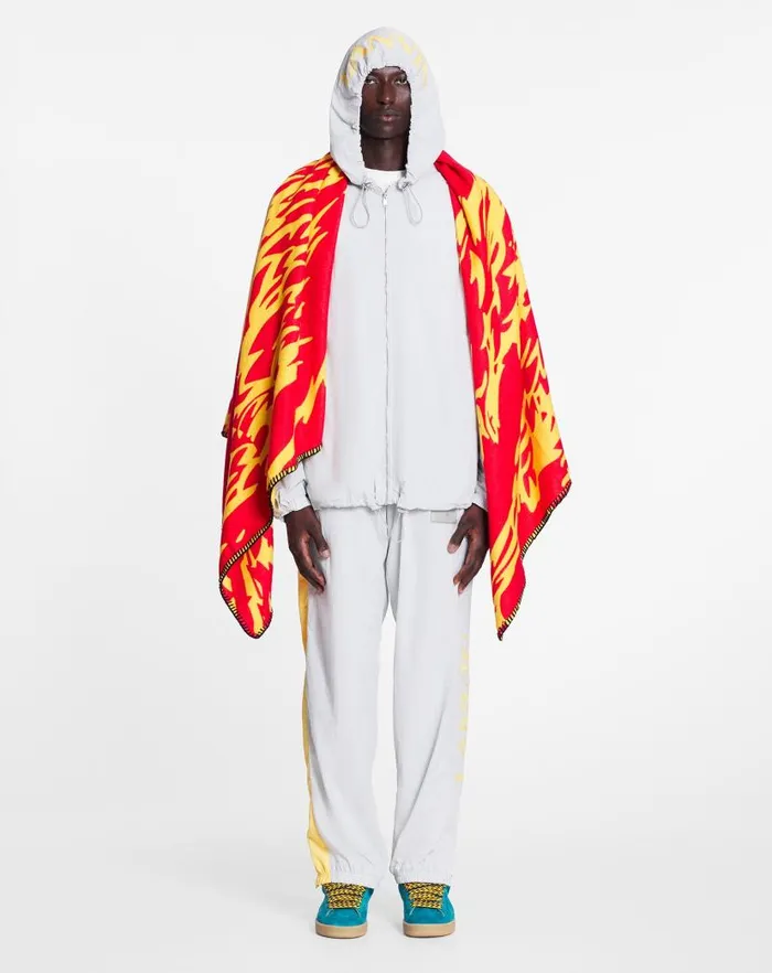Men Lanvin Knitwear and Sweatshirts Lanvin X Future Zipped Hoodie With Contrasting Stripes Eagle Grey Men Lanvin Knitwear and Sweatshirts Lanvin X Future Zipped Hoodie With Contrasting Stripes Eagle Grey
