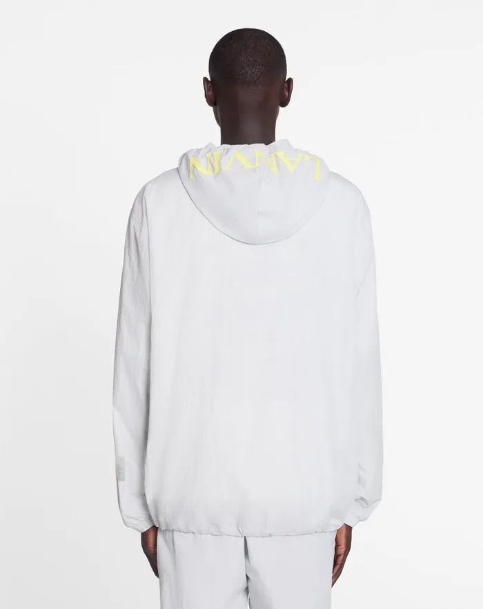 Men Lanvin Knitwear and Sweatshirts Lanvin X Future Zipped Hoodie With Contrasting Stripes Eagle Grey Men Lanvin Knitwear and Sweatshirts Lanvin X Future Zipped Hoodie With Contrasting Stripes Eagle Grey