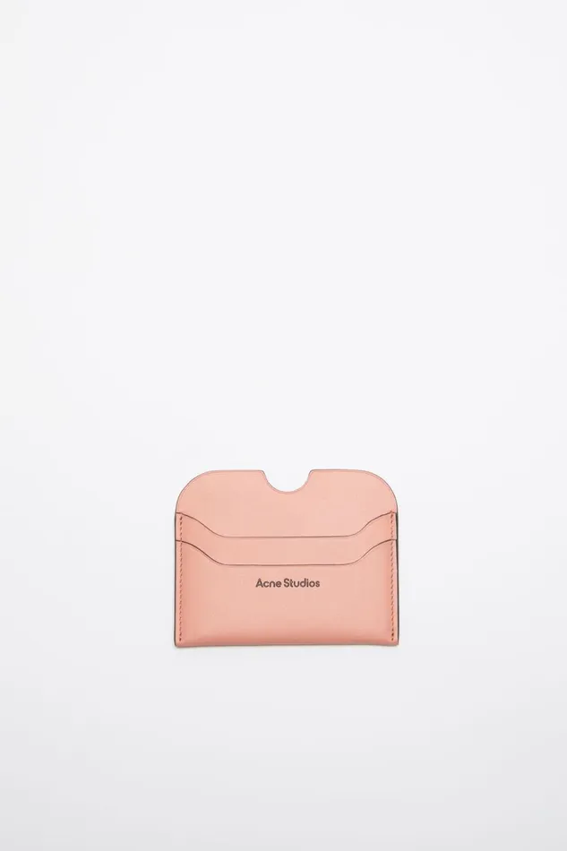 Men Leather Card Holder Salmon Pink Acne Studios Small Leather Goods