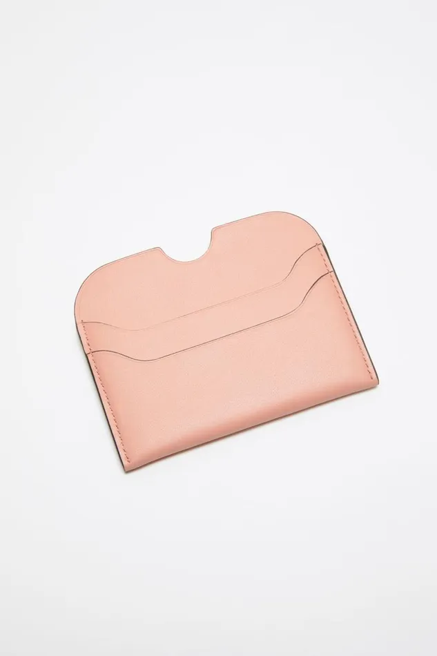 Men Leather Card Holder Salmon Pink Acne Studios Small Leather Goods