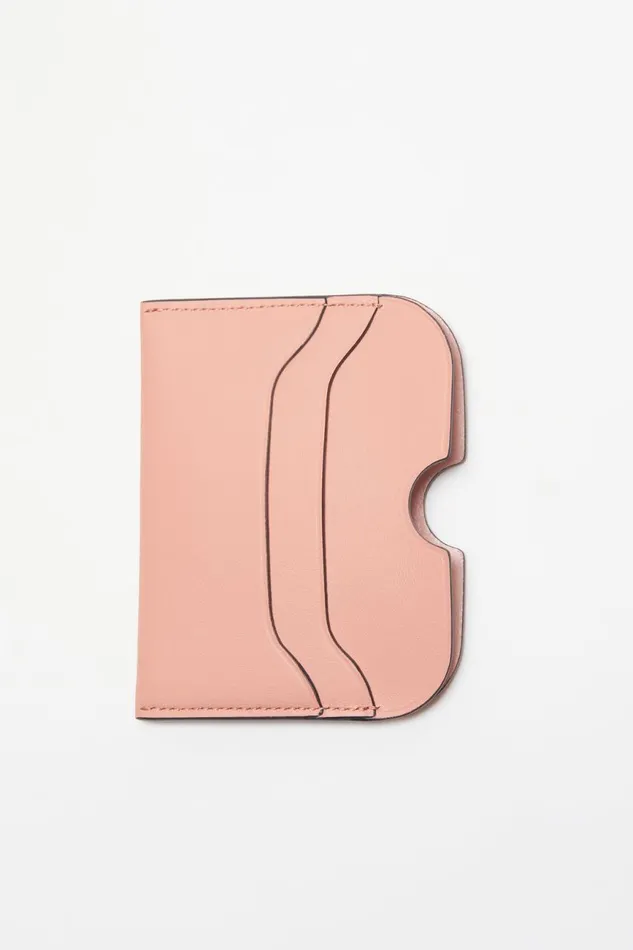 Men Leather Card Holder Salmon Pink Acne Studios Small Leather Goods