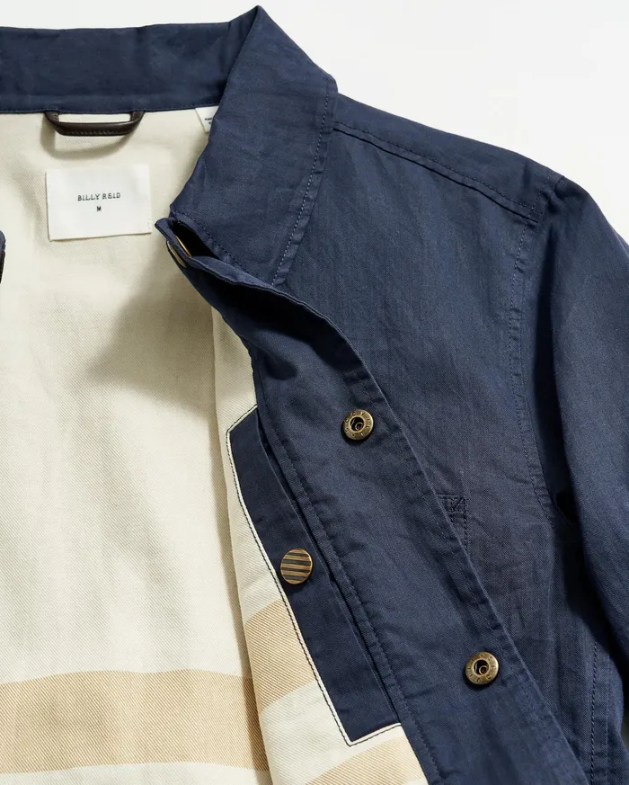 Men Leroy Shirt Jacket Carbon Blue Billy Reid Jackets and Outerwear