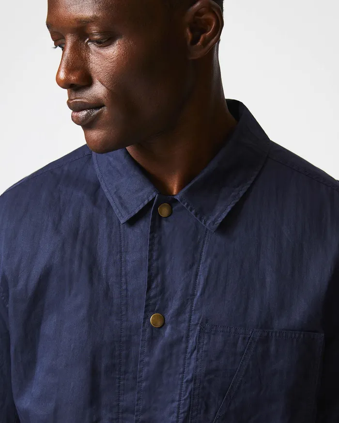 Men Leroy Shirt Jacket Carbon Blue Billy Reid Jackets and Outerwear