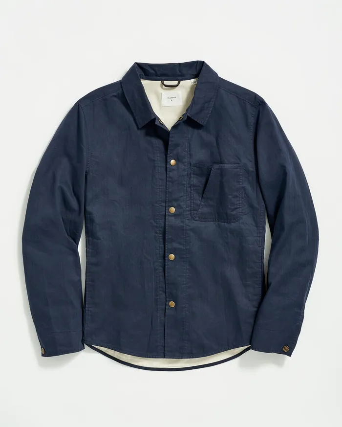 Men Leroy Shirt Jacket Carbon Blue Billy Reid Jackets and Outerwear