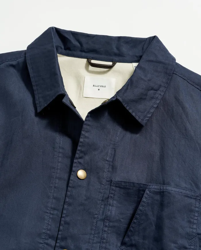Men Leroy Shirt Jacket Carbon Blue Billy Reid Jackets and Outerwear