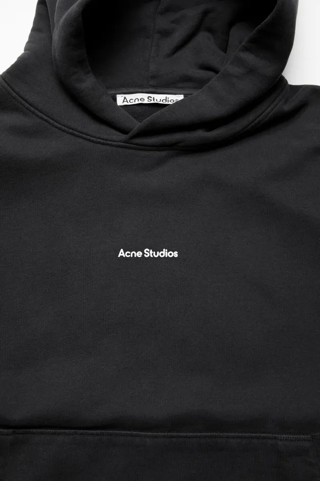 Men Logo Hoodie Black Acne Studios Sweatshirts