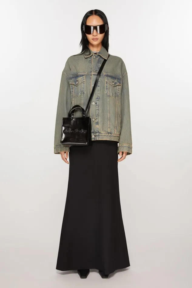 Men Logo Mini Shoulder Tote Bag Black Acne Studios Bags