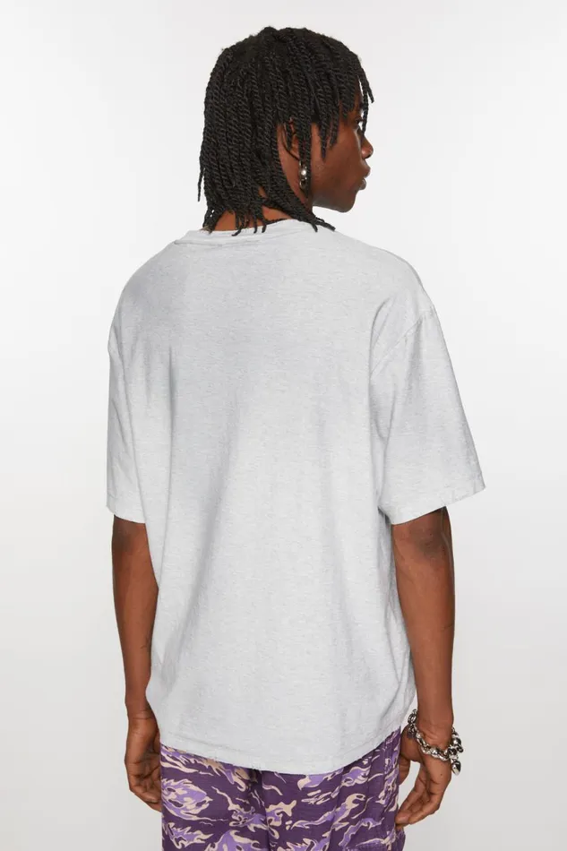 Men Logo Tshirt 8211 Relaxed Unisex Fit Pale Grey Melange Acne Studios Tshirts