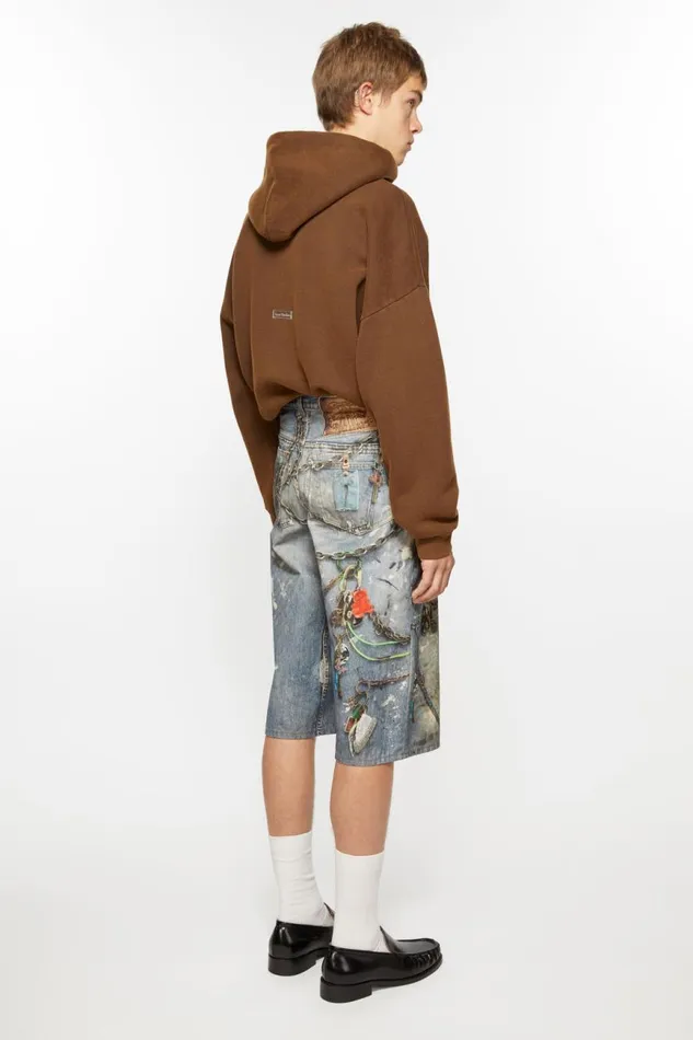 Men Loose Fit Shorts Mid Blue Acne Studios Shorts