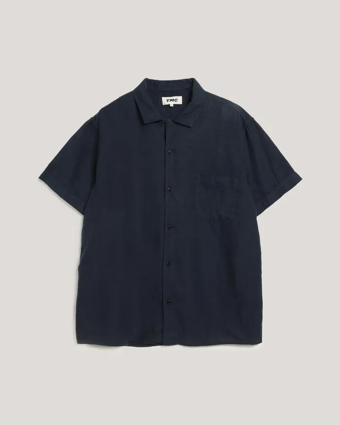 Men Malick Linen Shirt Navy YMC Shirts