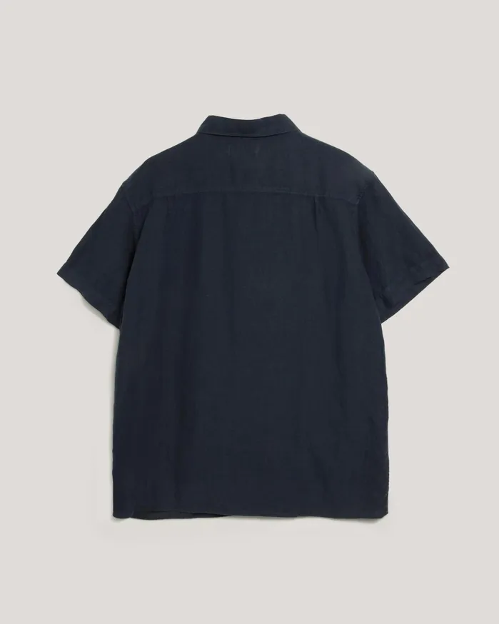 Men Malick Linen Shirt Navy YMC Shirts